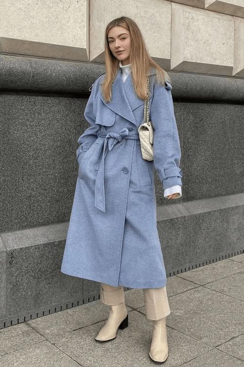 蓝色短靴怎么搭配