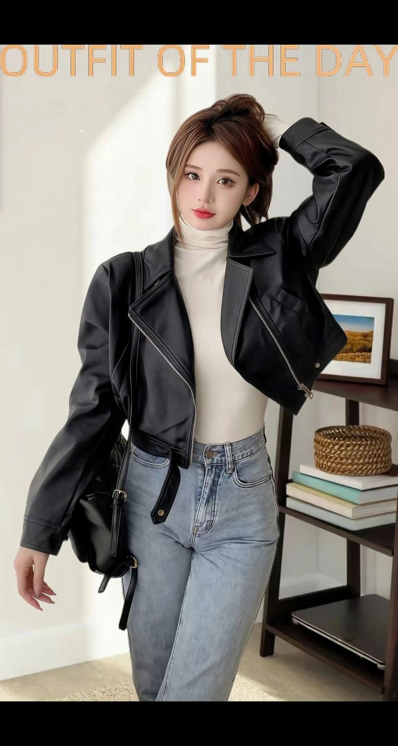 短款小皮衣怎么搭配