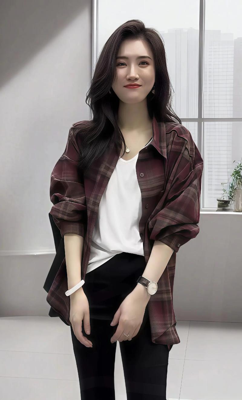 暗红格子衬衫怎么搭配