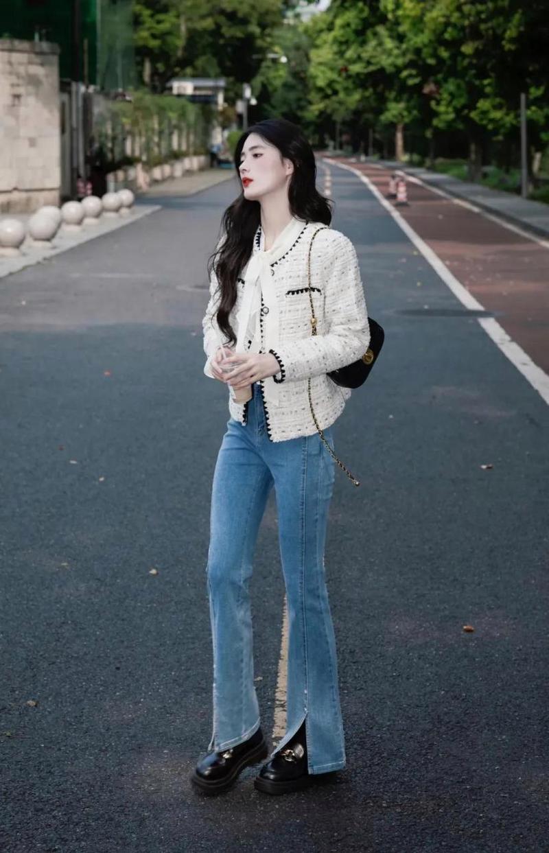 米白色外套配什么裤子