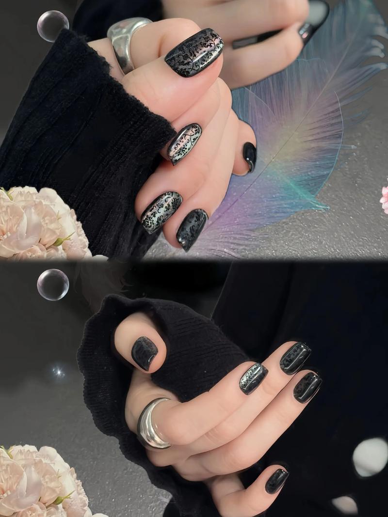 指甲有黑色怎么搭配图片欣赏