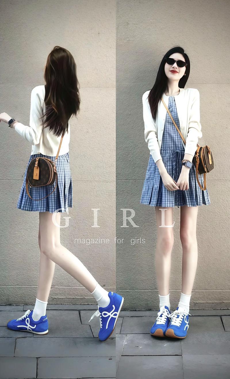 白色格子裙怎么搭配上衣图片