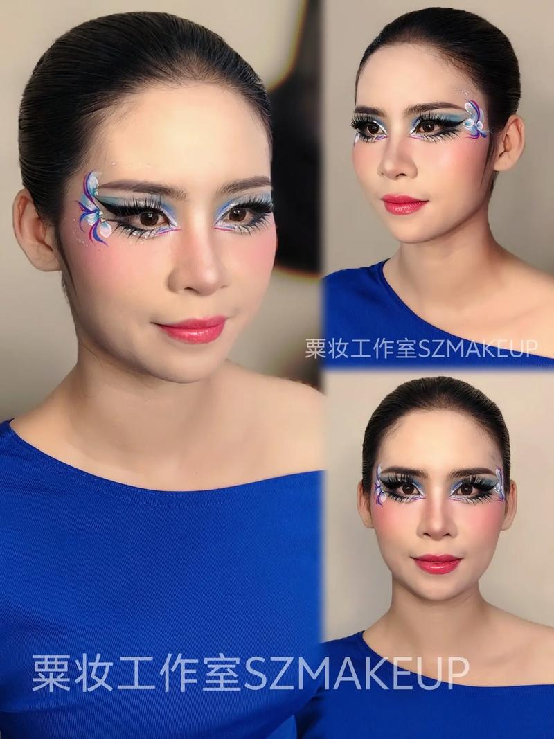 蓝色眼影怎么搭配好看