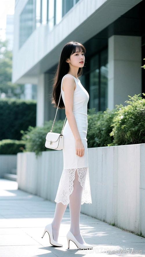 白色蕾丝中长裙怎么搭配