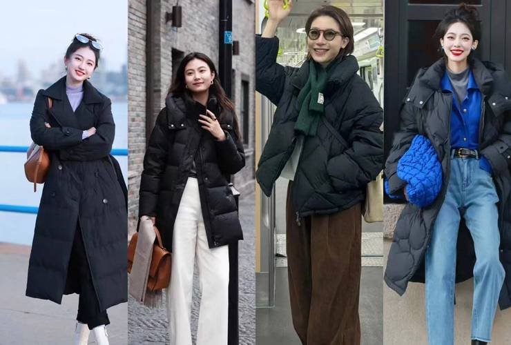 外套黑色羽绒服里面怎么搭配图片