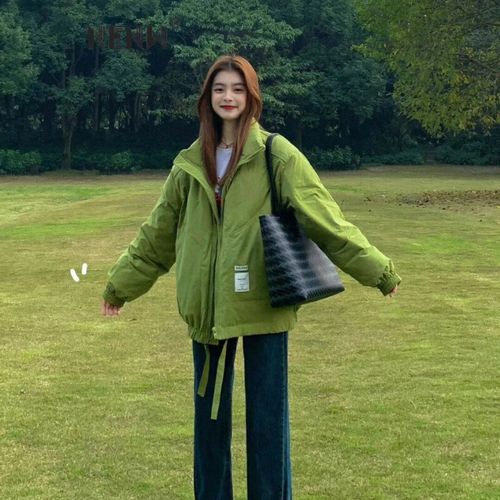 绿色棉袄搭配什么裤子