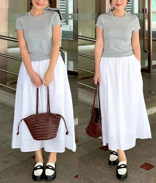 下半身白色裙怎么搭配图片