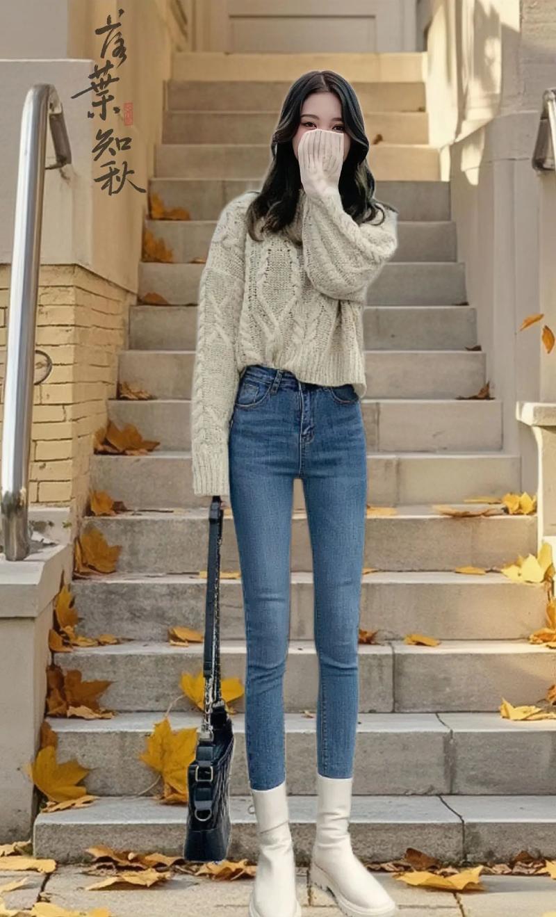 女士紧身高腰牛仔裤怎么搭配什么外套