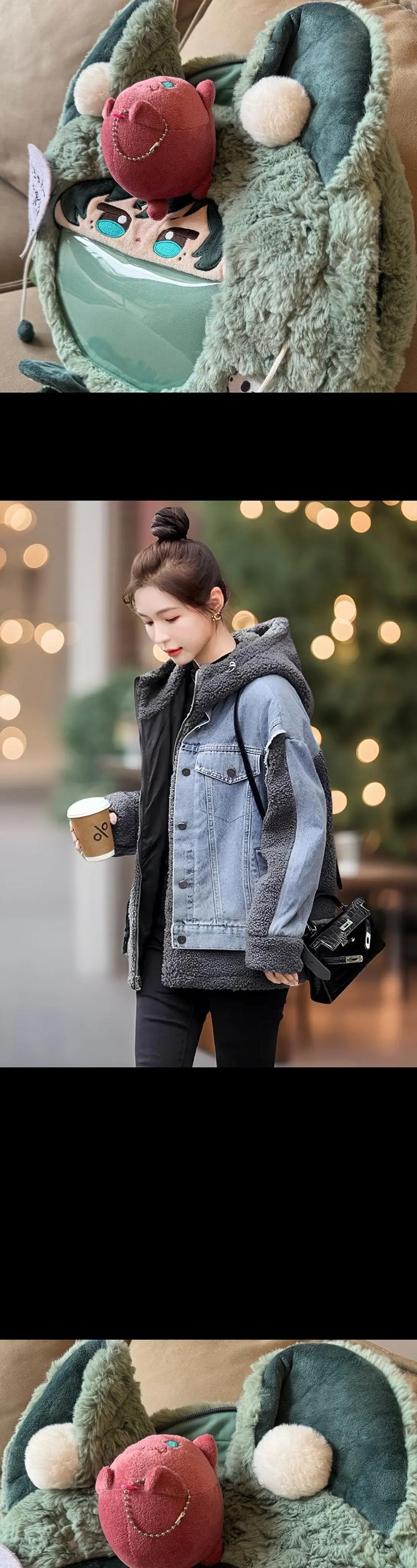 女士加棉牛仔外套怎么搭配图片