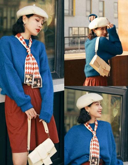 红色配浅蓝色怎么搭配图片