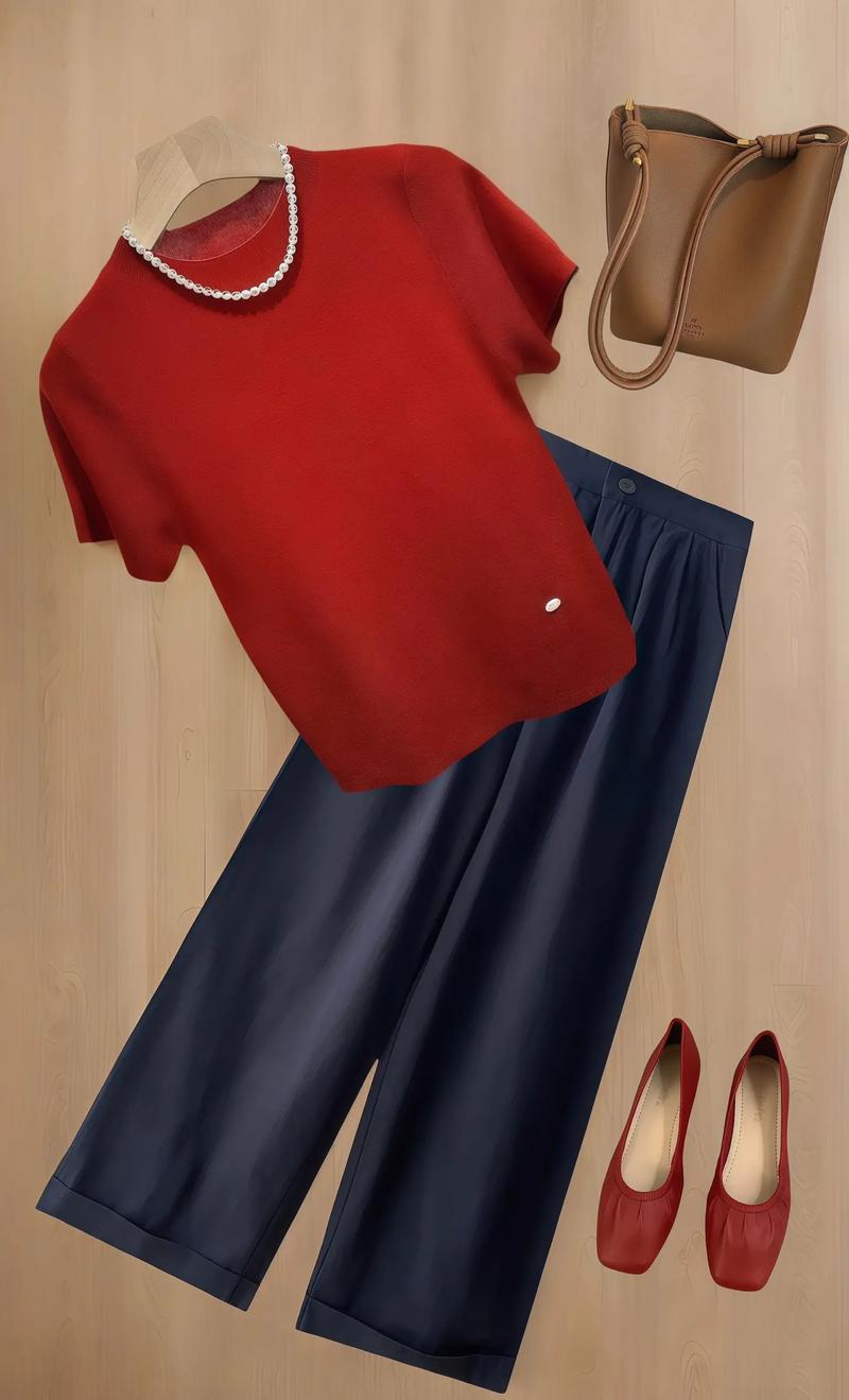 红短袖怎么搭配