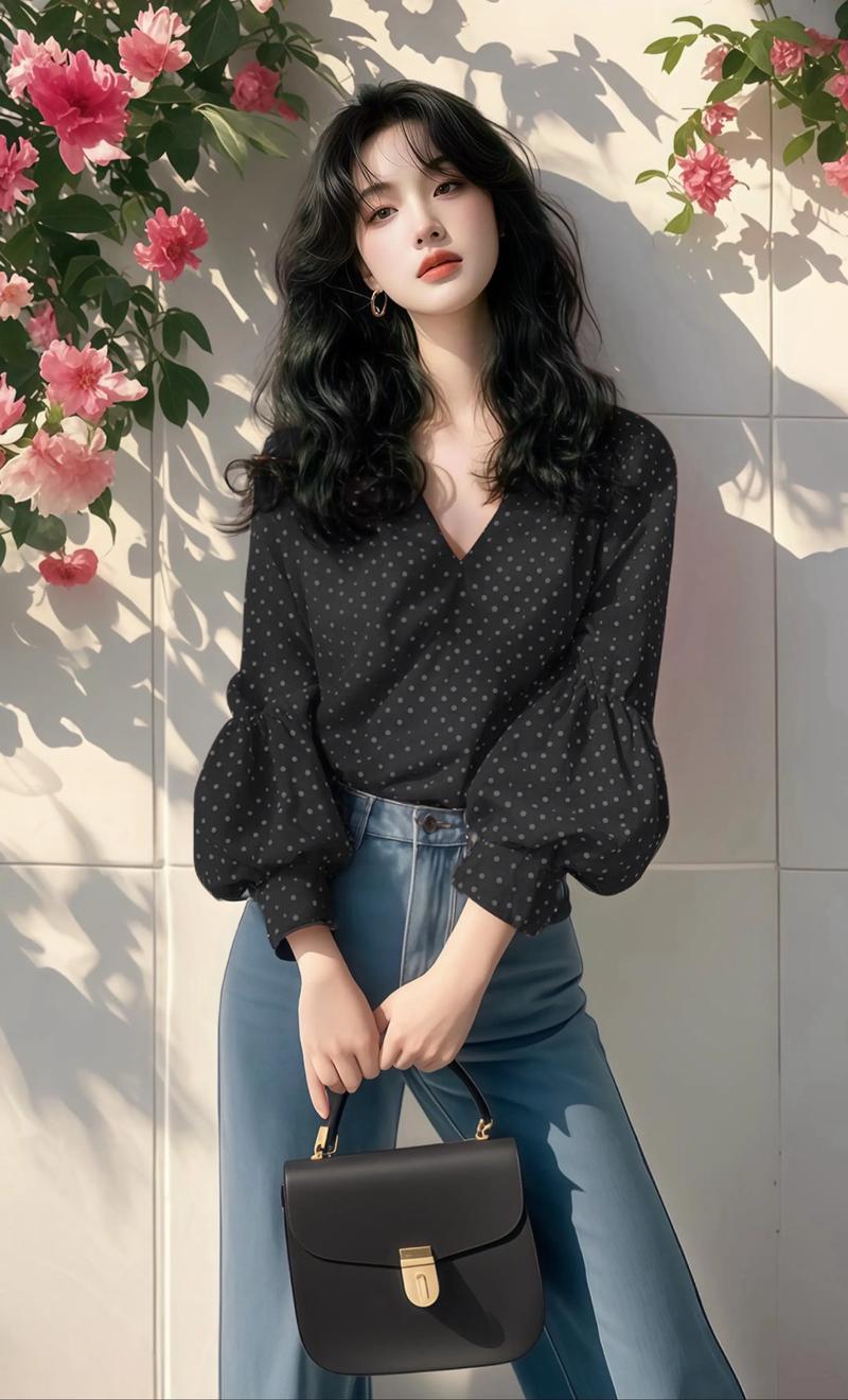 黑色波点衣服怎么搭配