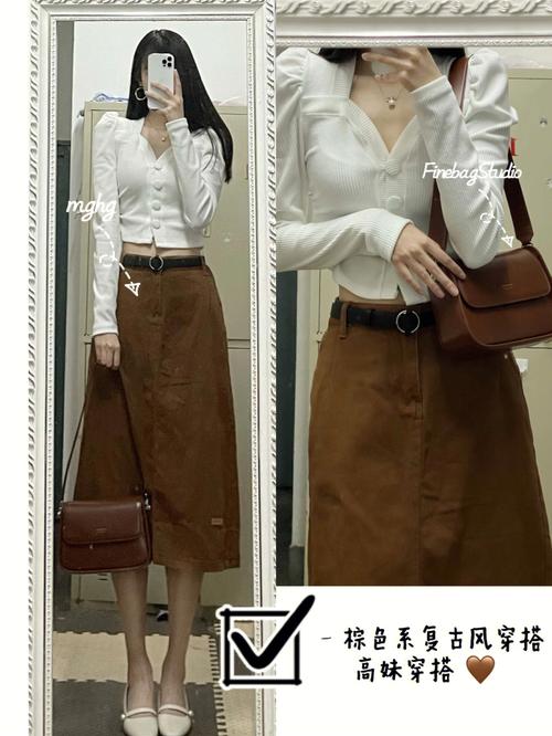 棕色连衣裙怎么搭配图片
