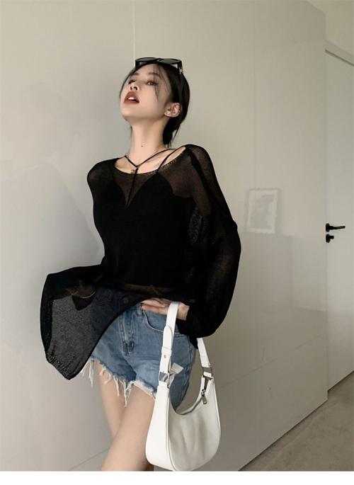 夏季修身长款毛衣怎么搭配图片