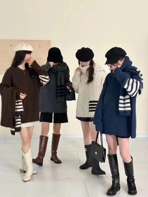 毛衣大衣外套怎么搭配围巾好看图片