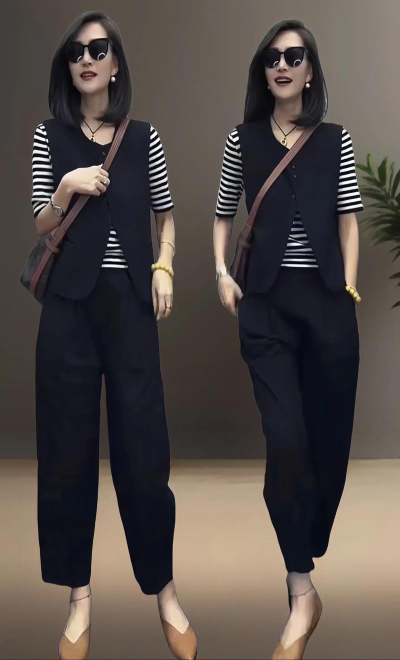 黑色中长款马甲怎么搭配