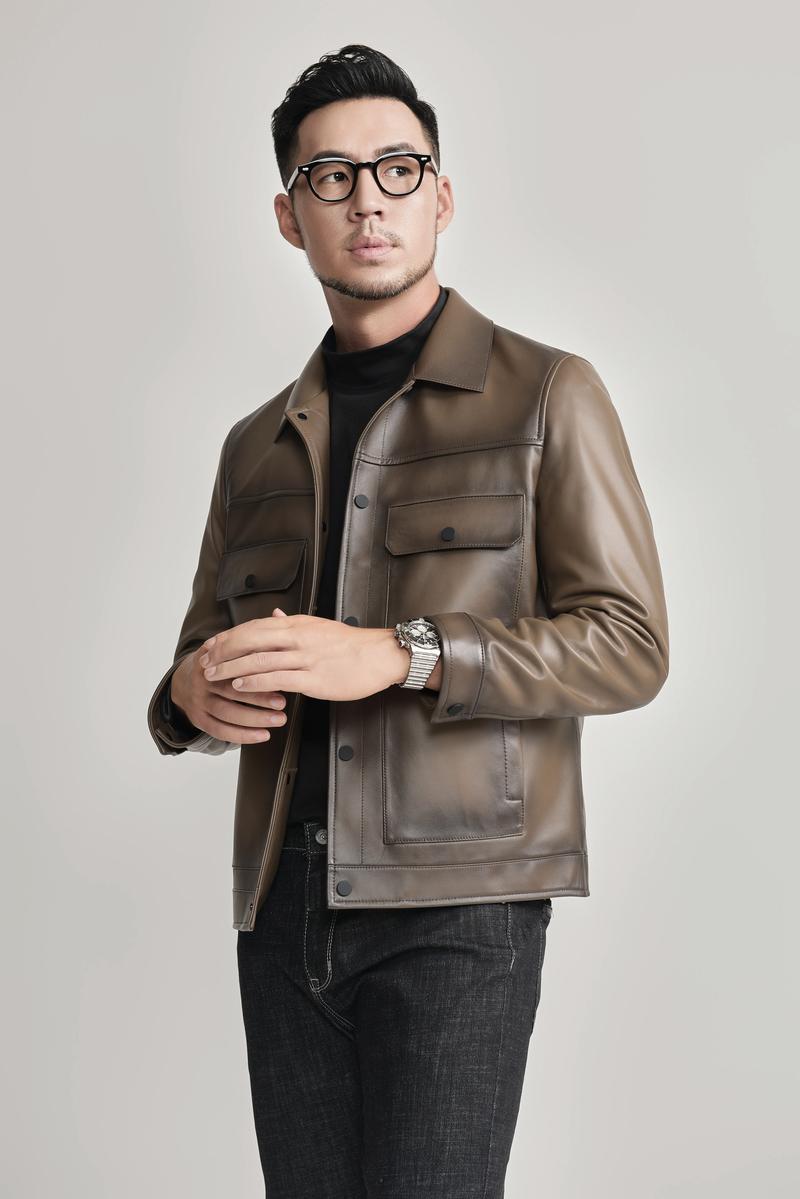 皮衣怎么搭配男