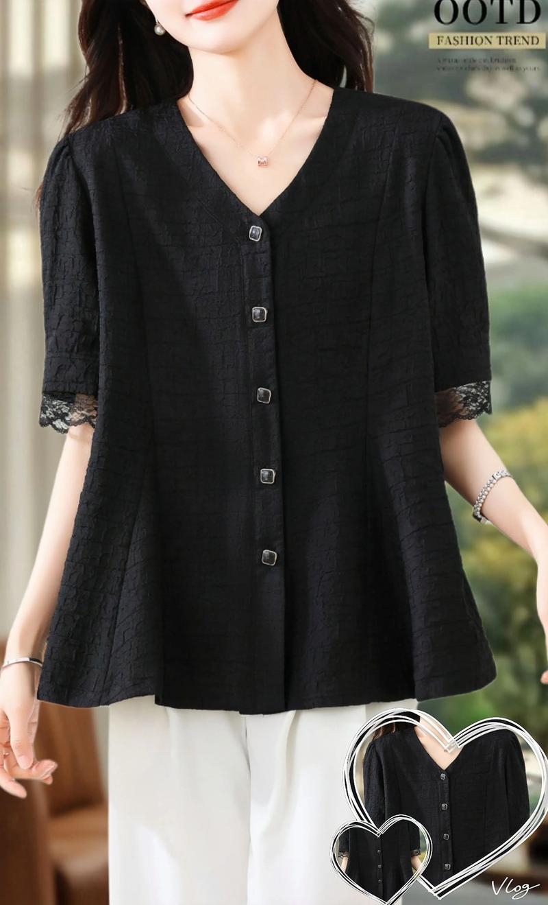 蕾丝黑色衬衣怎么搭配