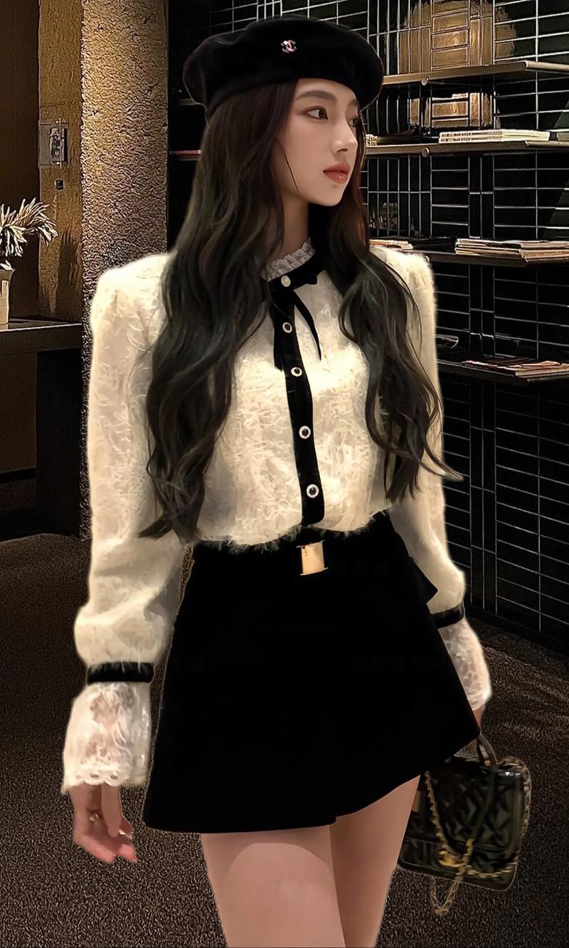 蕾丝黑色衬衣怎么搭配