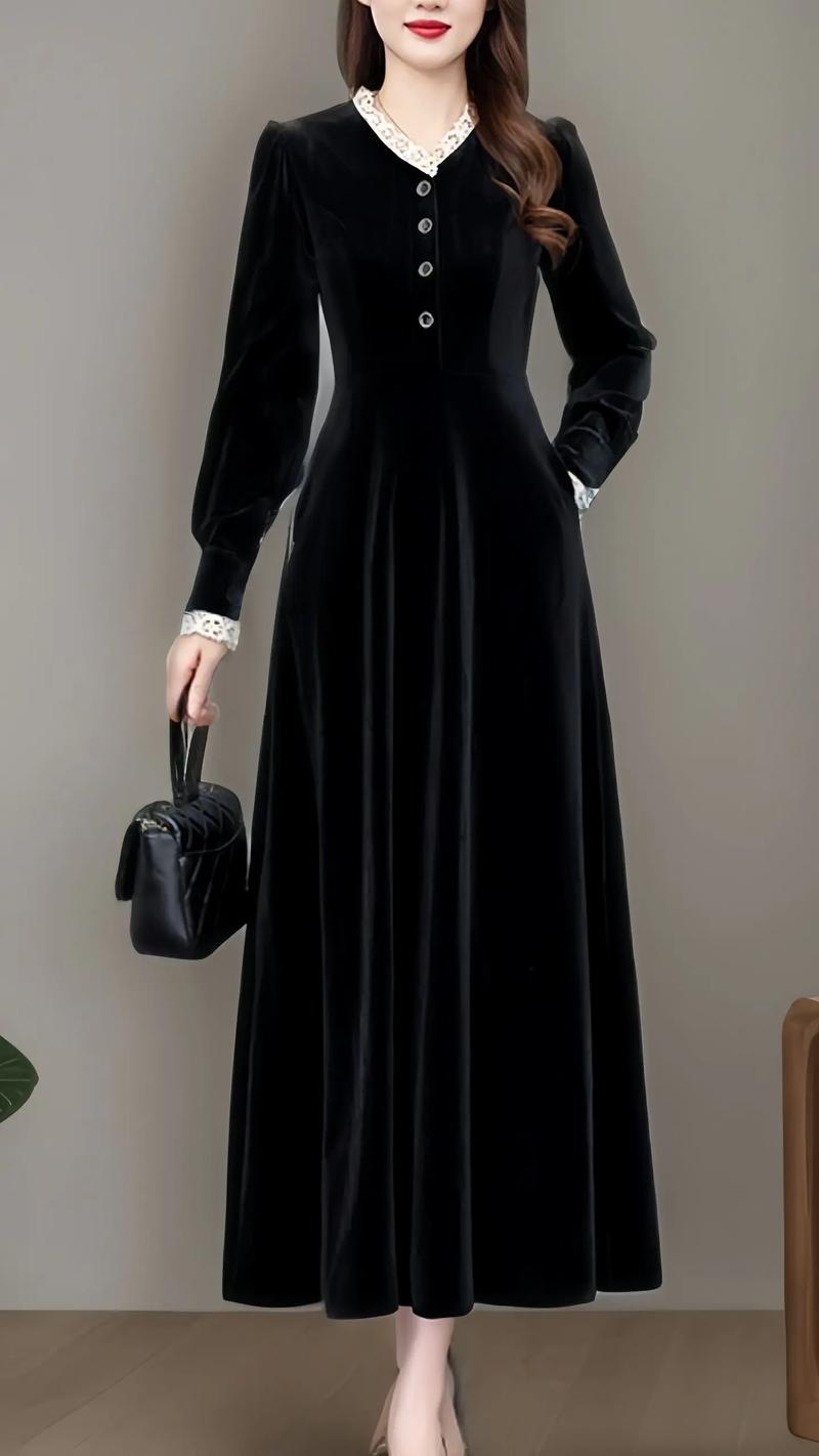 金丝绒连衣裙子怎么搭配