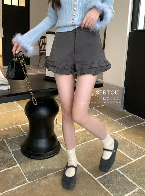 短裤毛呢怎么搭配