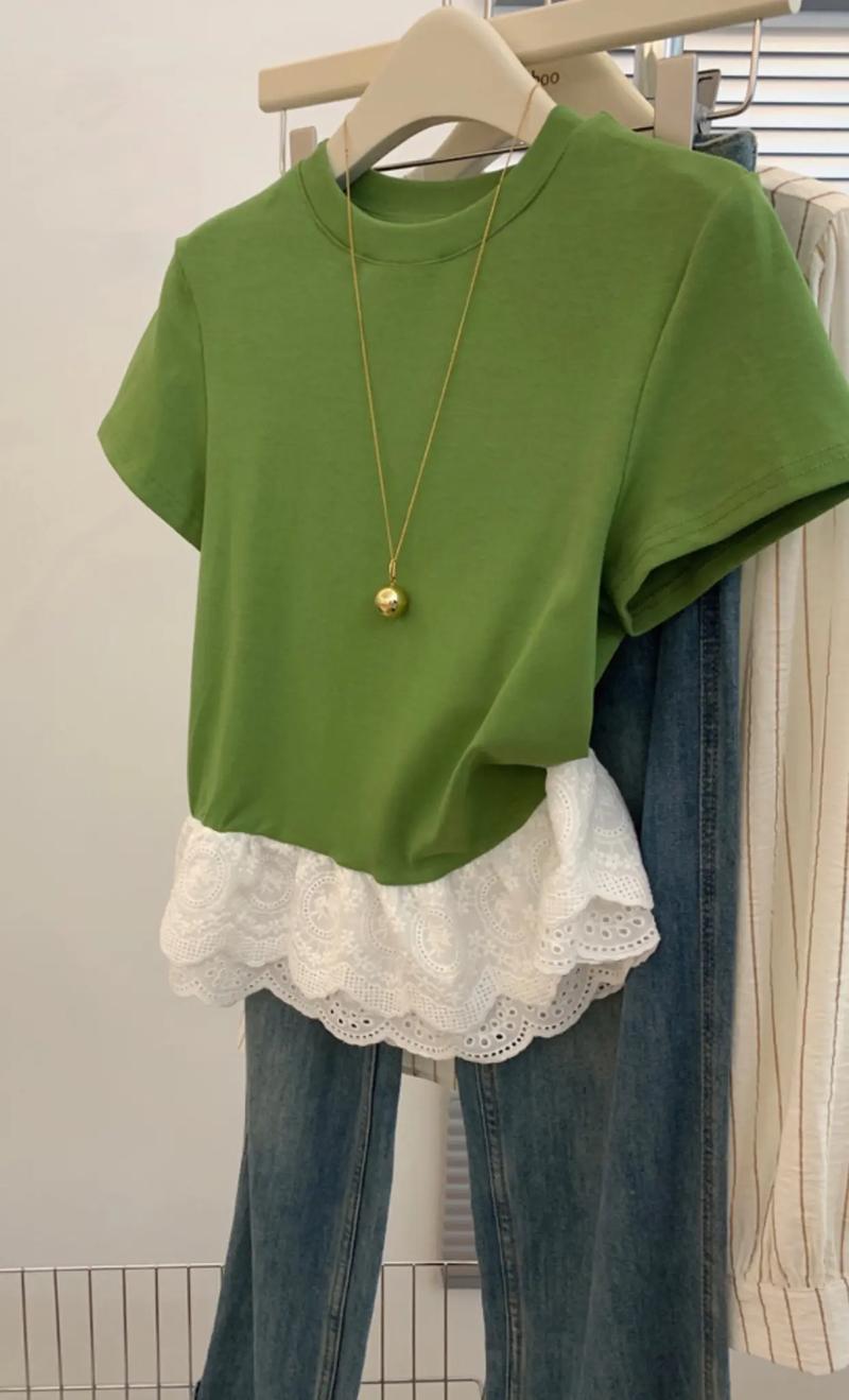 夏天上衣短款绿色怎么搭配