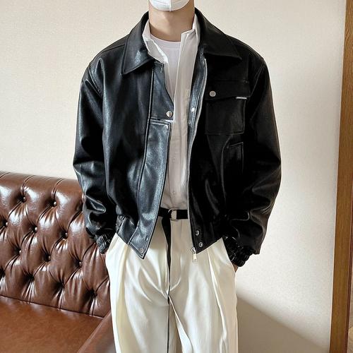 皮风衣怎么搭配男士