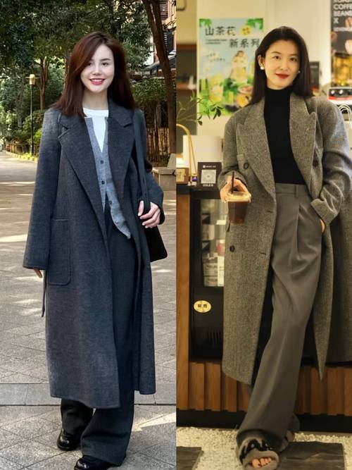西服大衣怎么搭配图片女