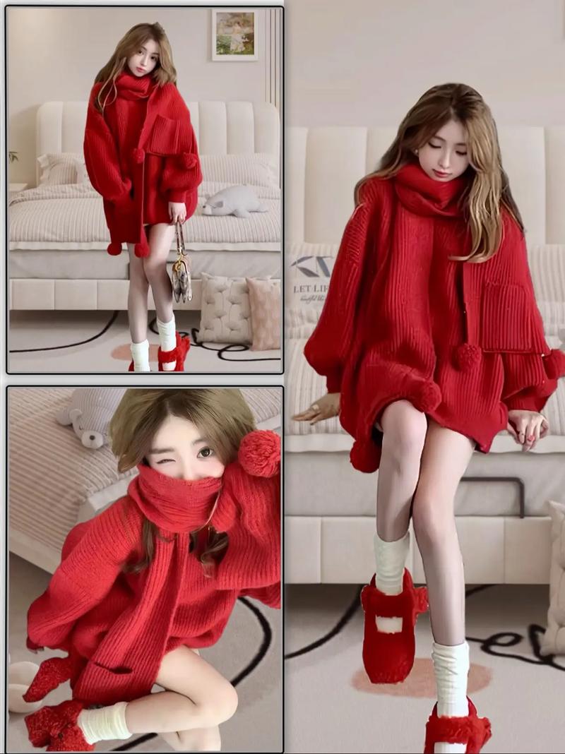 红衣服配什么围巾