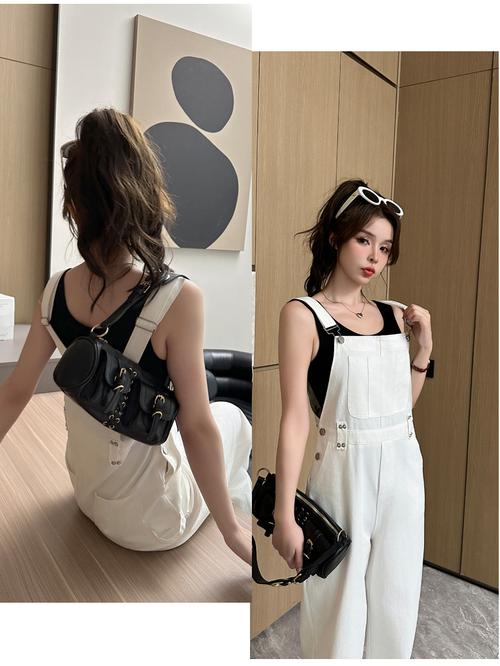 白色背带裤怎么搭配好看图片