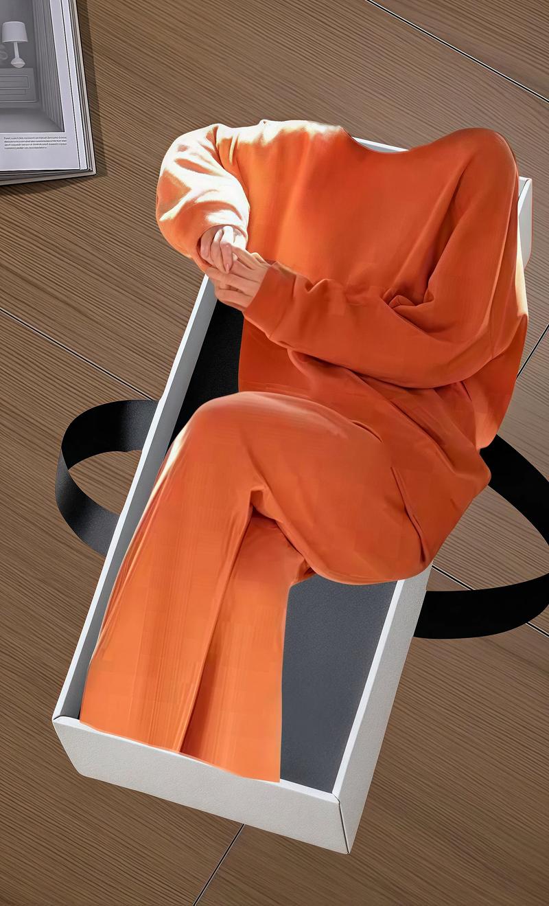 橙色上衣配什么颜色裤子