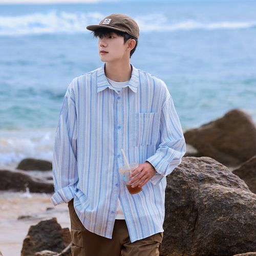 蓝色格子衬衫怎么搭配 男