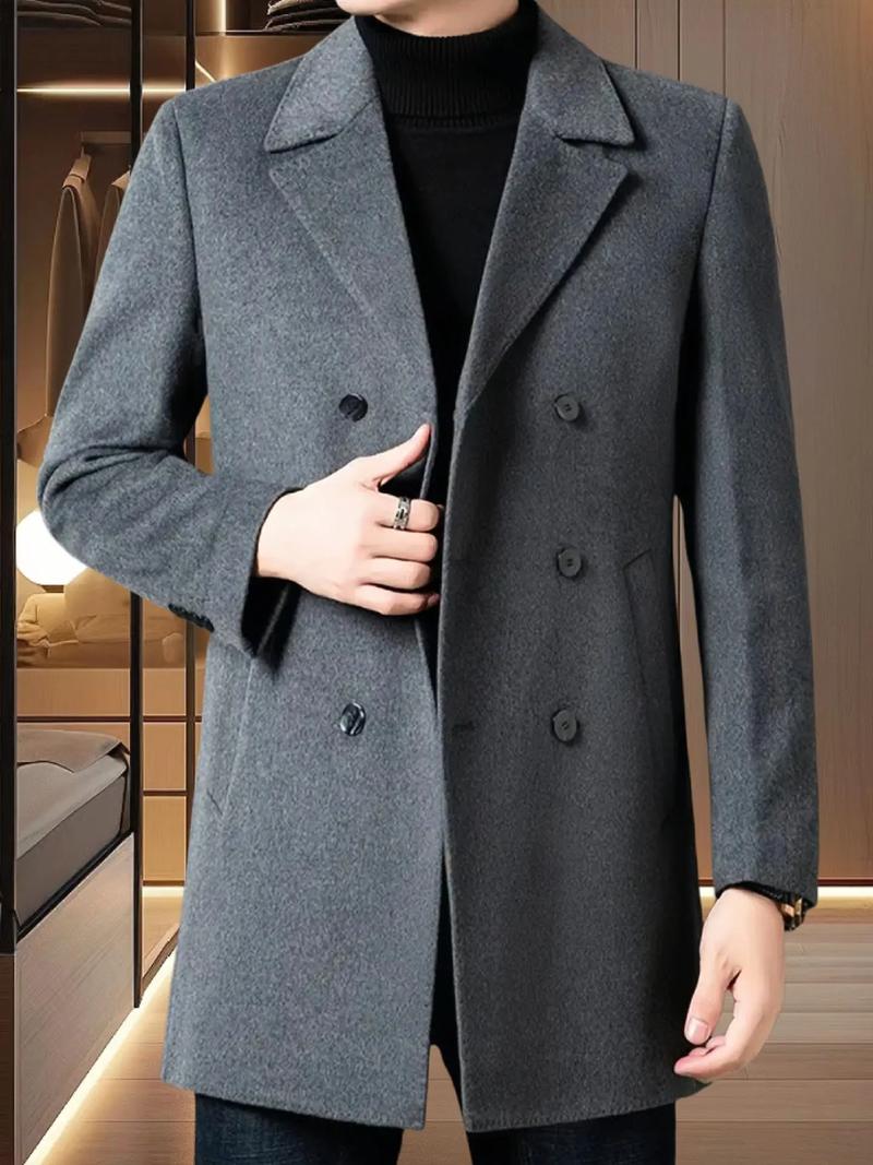 男士黑色毛呢怎么搭配