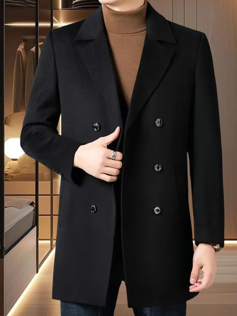 男士黑色毛呢怎么搭配