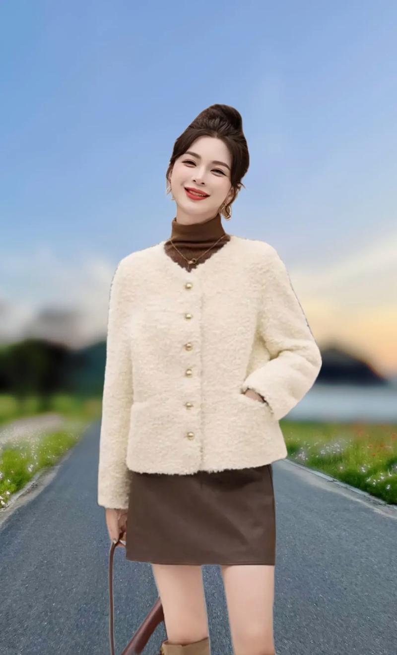 皮草短款外套怎么搭配好看