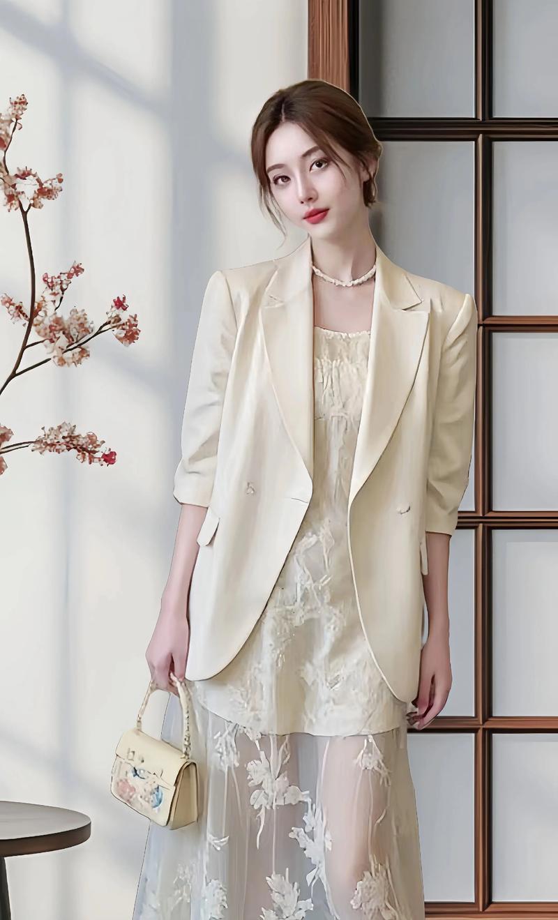 长款蕾丝裙怎么搭配外套