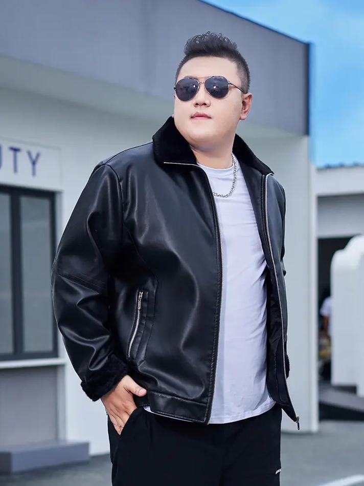 胖子怎么搭配皮衣