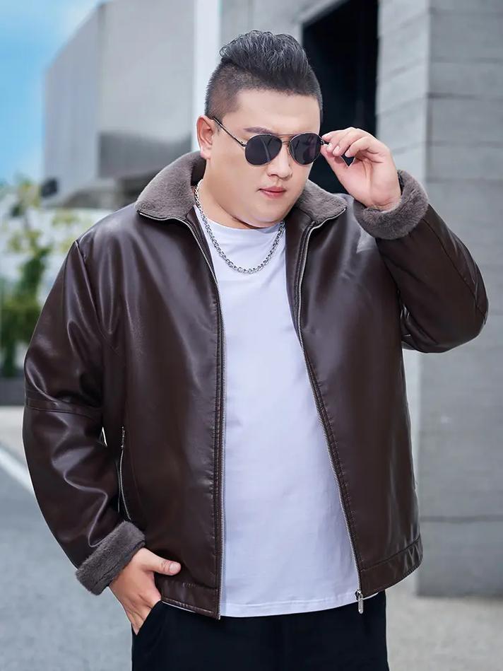 胖子怎么搭配皮衣