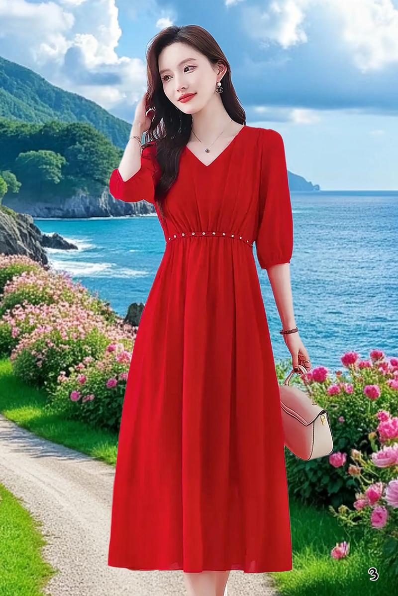 红色真丝连衣裙怎么搭配外套好看