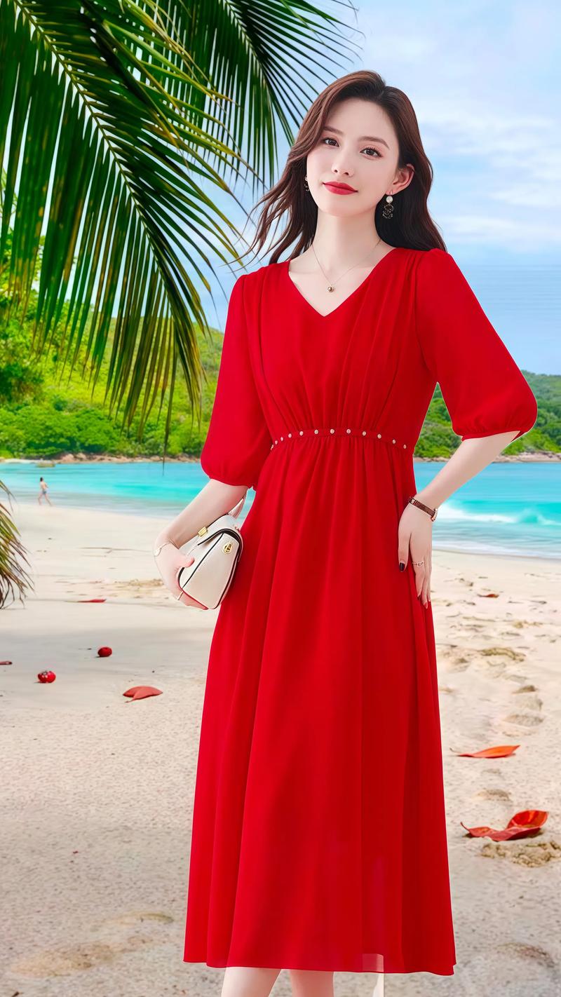 红色真丝连衣裙怎么搭配外套好看