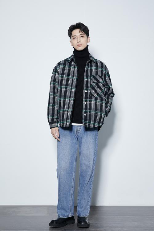 男生格子大衣怎么搭配图片