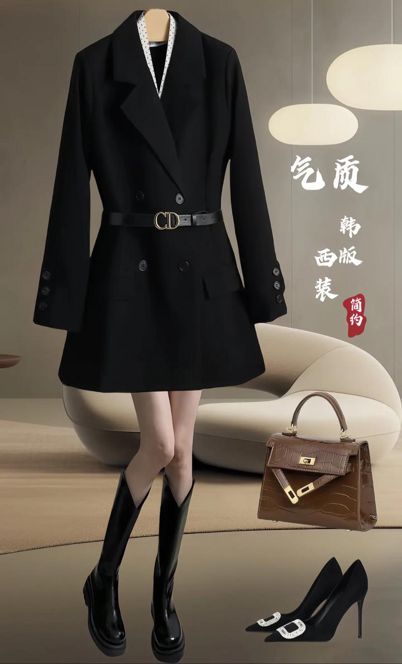 女生中长款西装怎么搭配好看