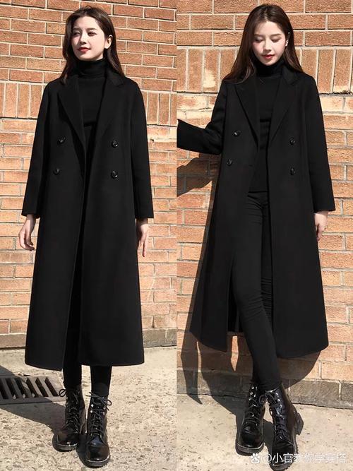 黑色长呢大衣怎么搭配图片