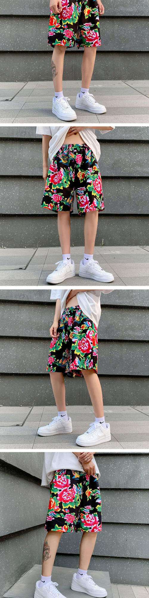 花短裤怎么搭配鞋子男