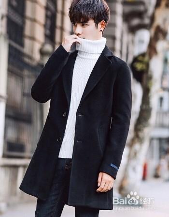 男生黑色长大衣怎么搭配图片