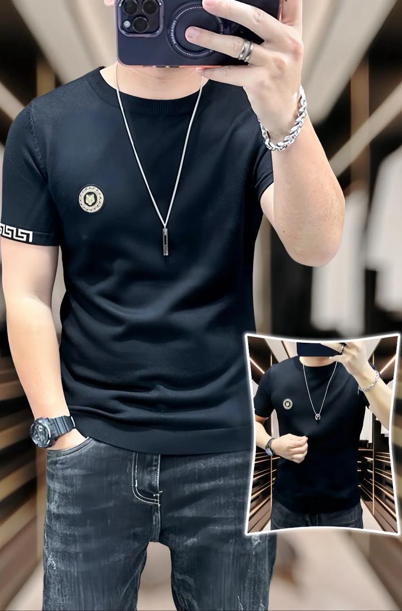 红色短袖宽松毛衣怎么搭配图片