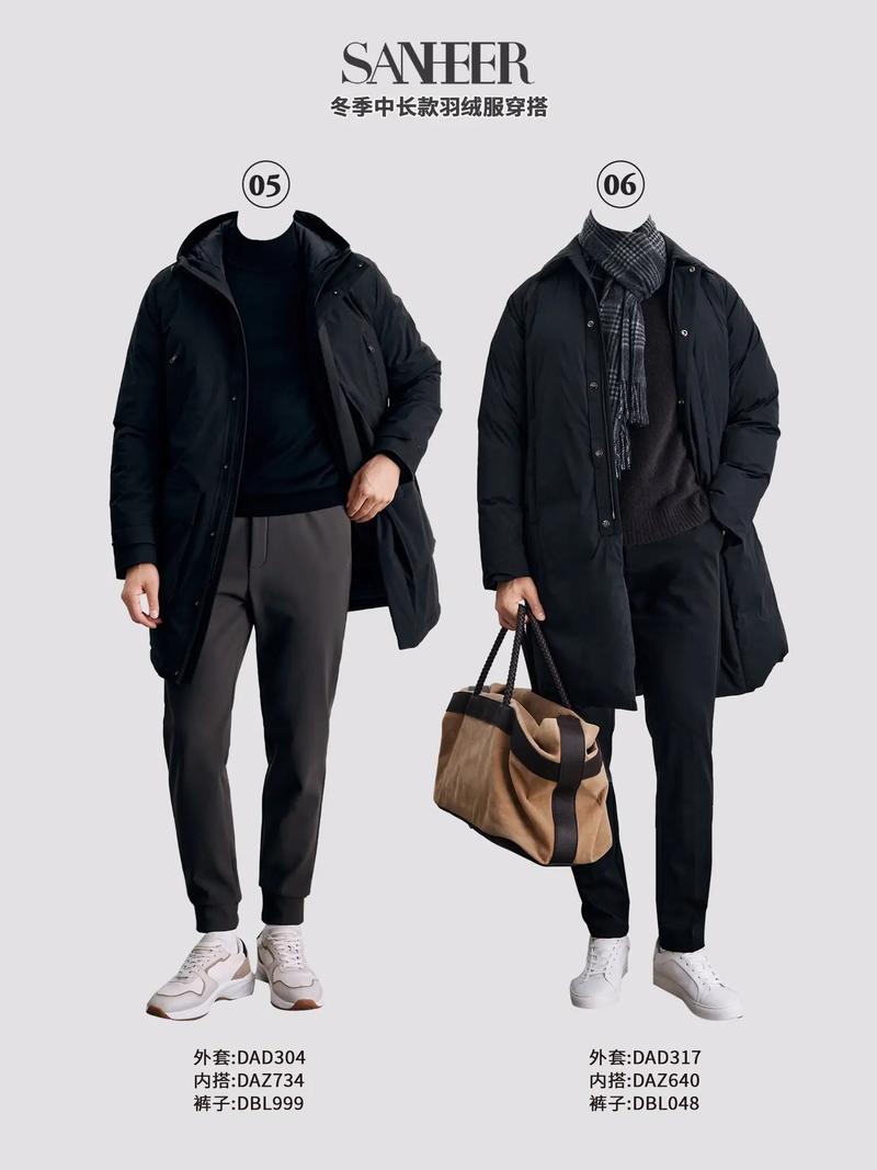 中长羽绒服男怎么搭配图片大全
