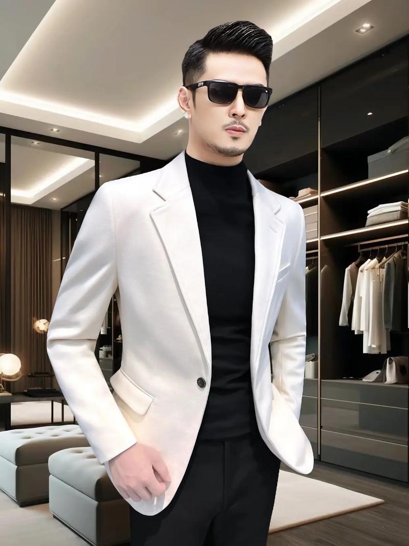 冬天白西服怎么搭配图片