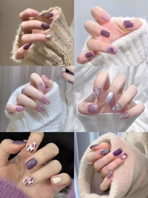 浅紫色和绿色指甲怎么搭配呢