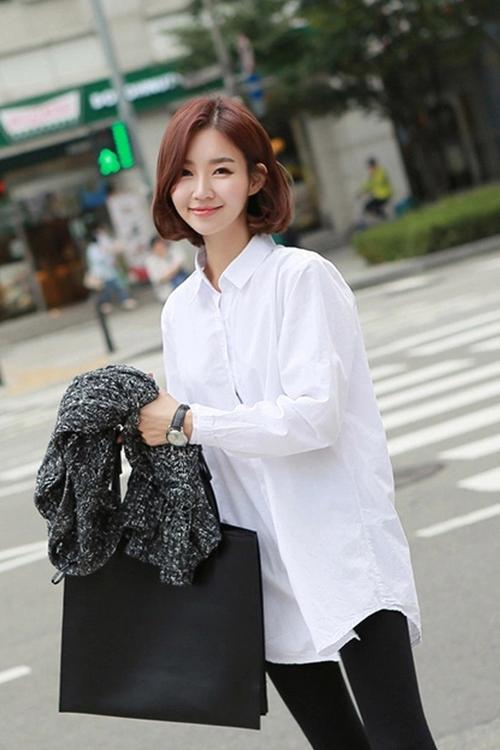 女的长的白衬衫怎么搭配
